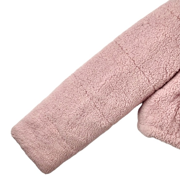 Streetwear Society Sherpa Teddy Pink Crop Jacket Size L, Oversized Kawaii Fluffy - Picture 5 of 13